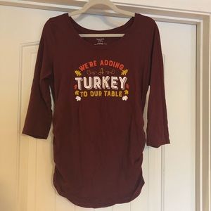 Maternity Thanksgiving Shirt 3/4 Length Sleeves